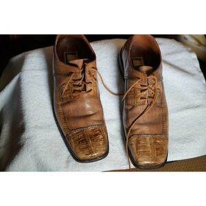 David Eden Men's Alligator Lace Up Leather Shoes Size 12